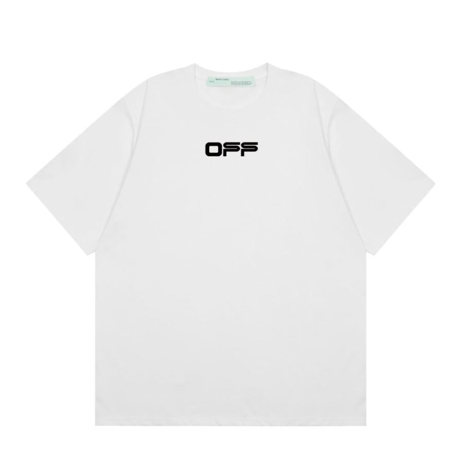 Men's off-white T-shirt with writing