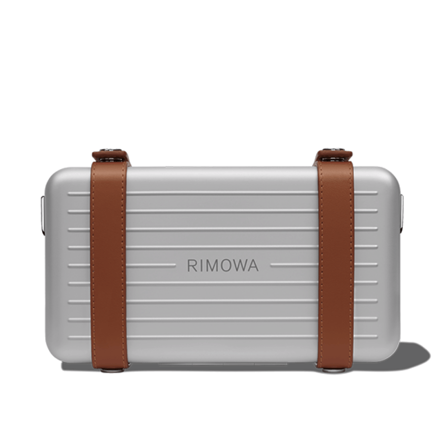شنطه كروس DIOR RIMOWA ألمونيوم دارك بحامل جلدي برتقالي