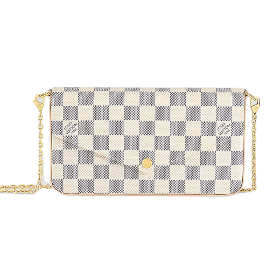Louis Vuitton Monogram Leather Grey and White Stylish Wallet with Holder