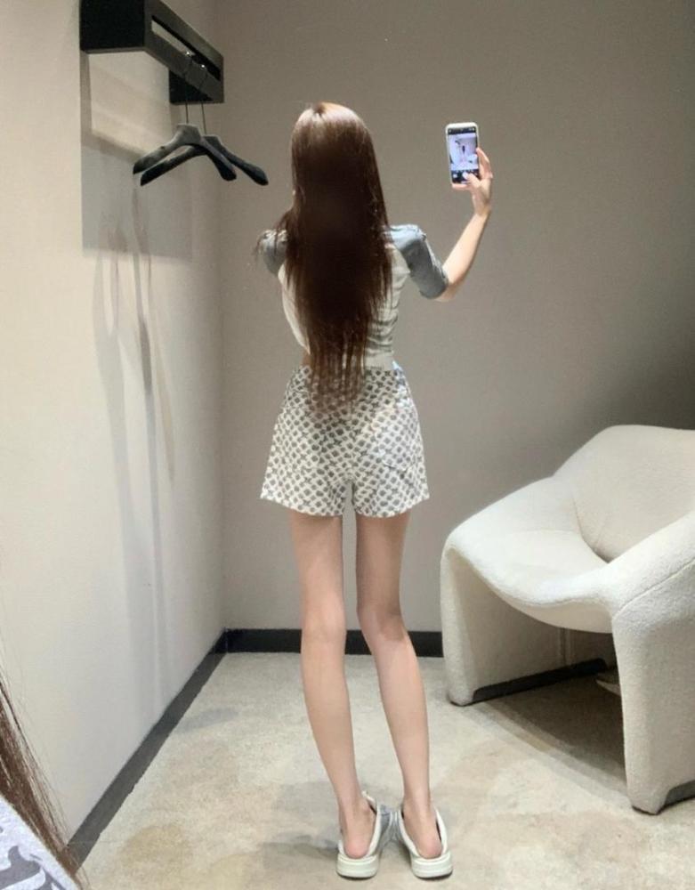 Louis Vuitton Women's Casual Logo Print Shorts in Black and White
