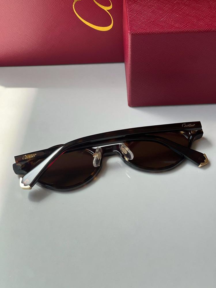 نظارات شمس دائرية كارتييه CT0540S بلون بني