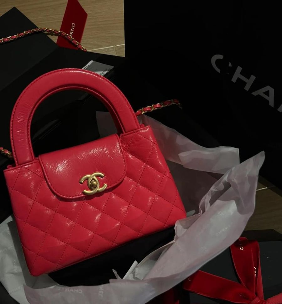 حقيبة يد للنساء شانيل كيلي 18cm سوبر  لون دارك بينك