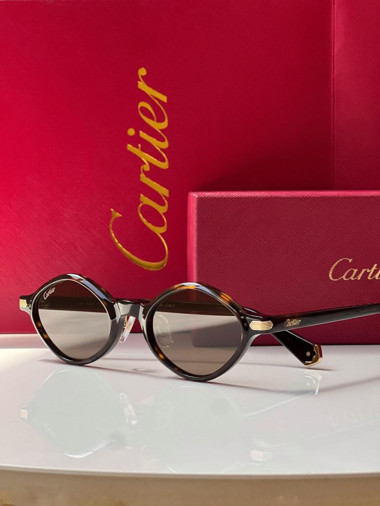 نظارات شمس دائرية كارتييه CT0540S بلون بني