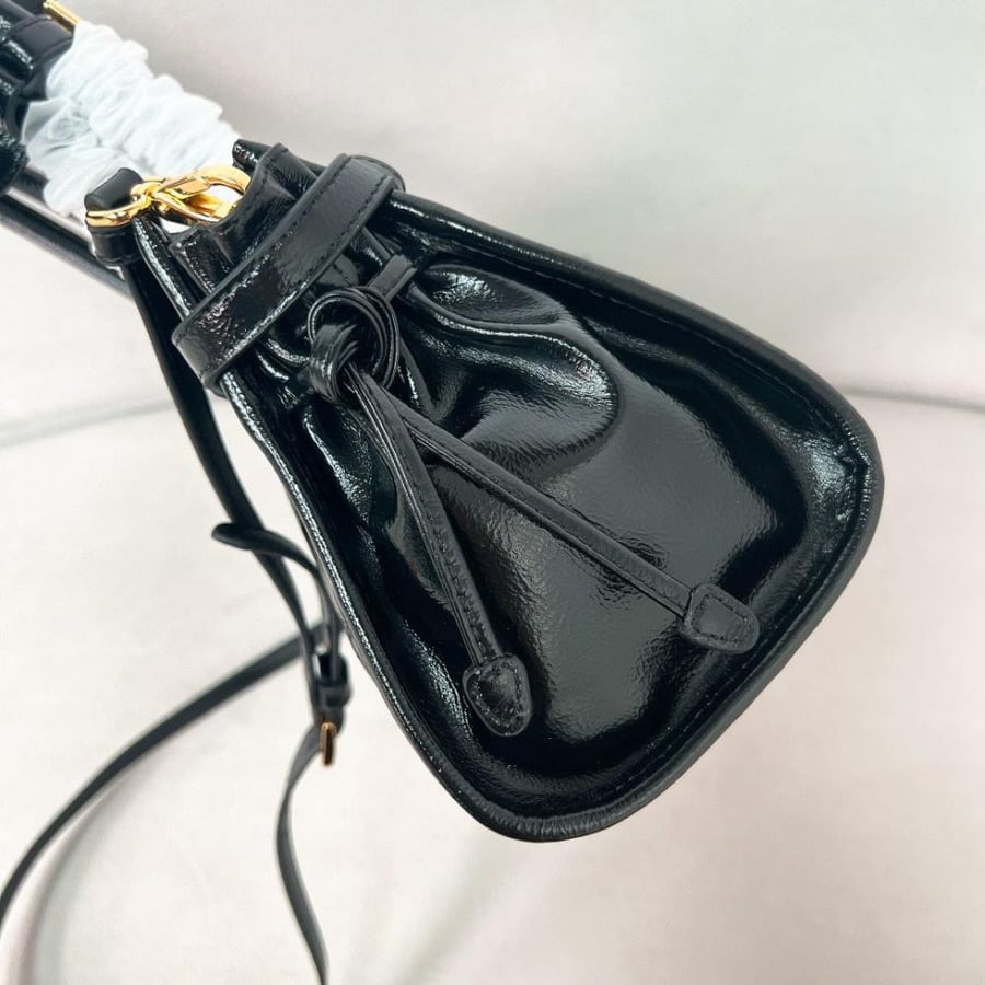 Prada leather bag with top handles in black, luxury