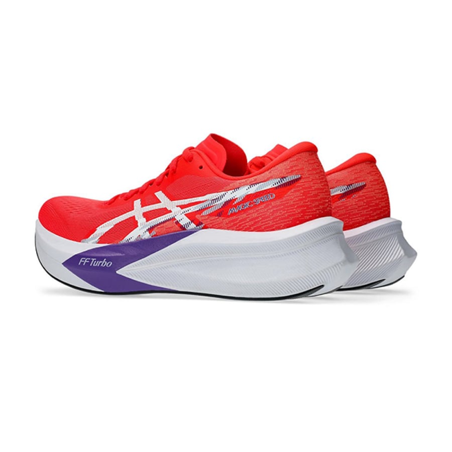 حذاء جري ASICS ماجيك سبيد للجنسين بألوان أحمر أبيض وبنفسجي