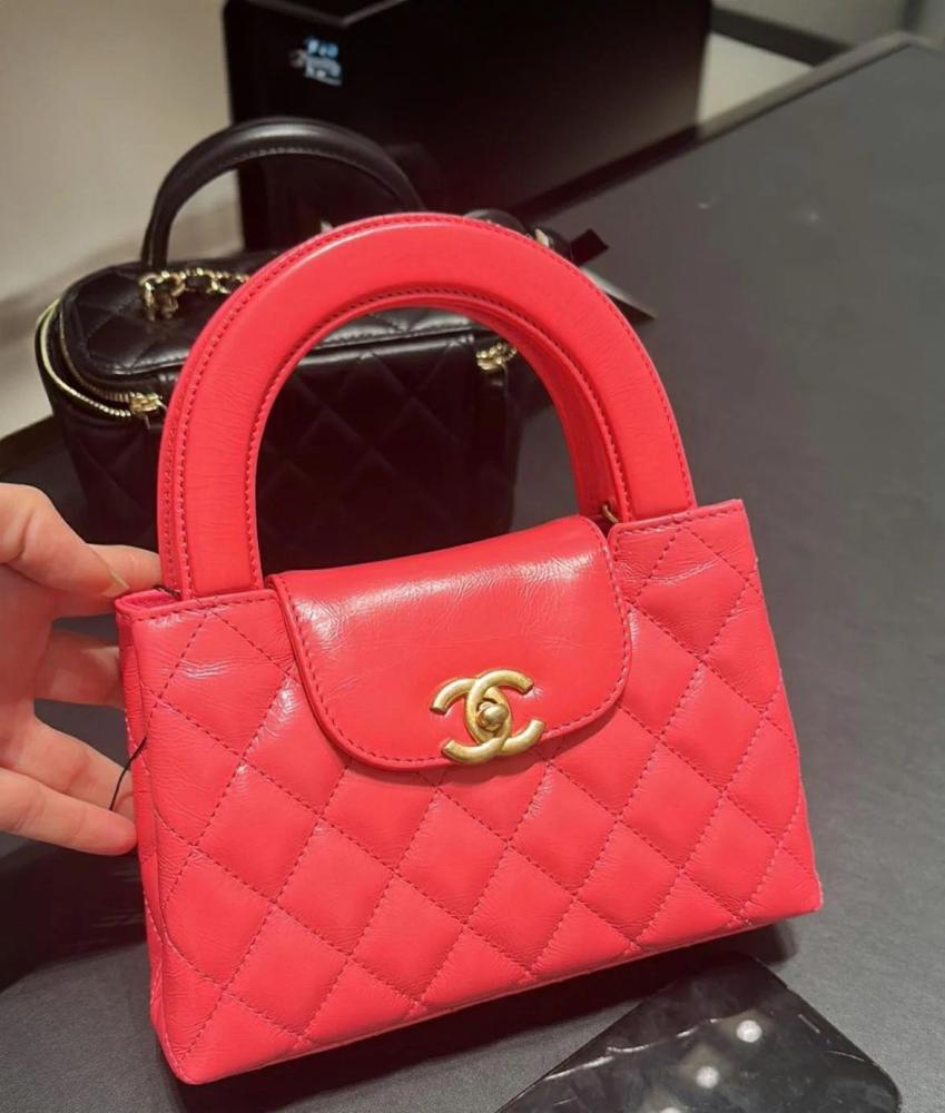 حقيبة يد للنساء شانيل كيلي 18cm سوبر  لون دارك بينك