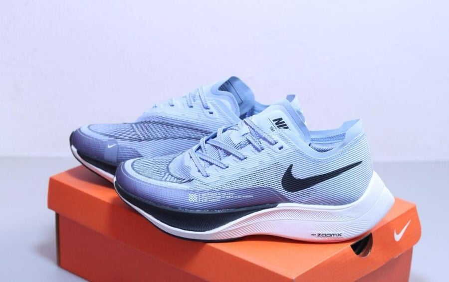 Nike Zoom X Vaporfly Shoes, Mesh Fabric, Blue/Black