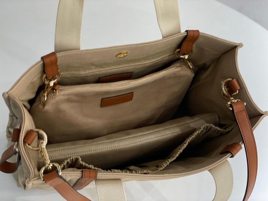 Chloe Baby Bag in Beige with Honey