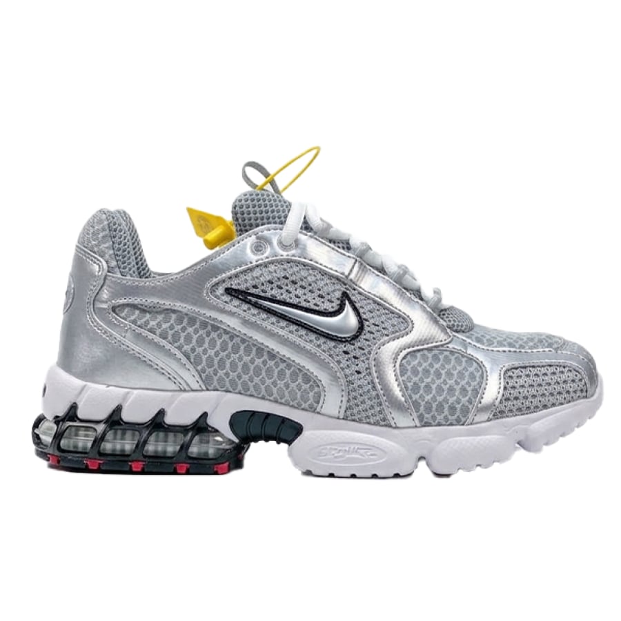 حذاء شبكي stussy x Nike Air Zoom Spiridon Cage 2 بلون فضي