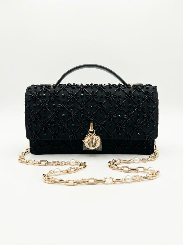 حقيبة سوداء بتطريز كريستالي لامع  My Dior Mini Bag