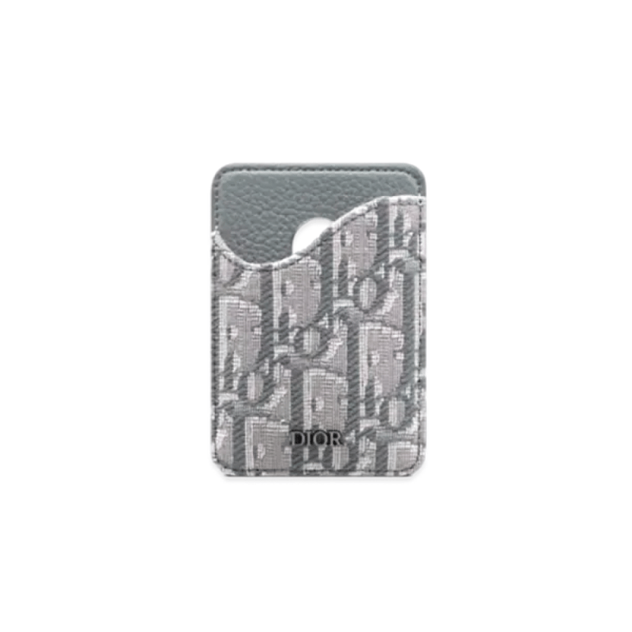 Dior Saddle card organizer, fabric with opelic pattern leather, grey