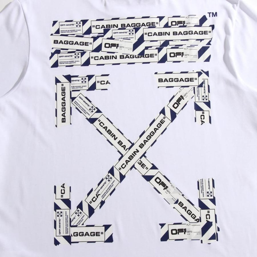 Men's off-white T-shirt with writing