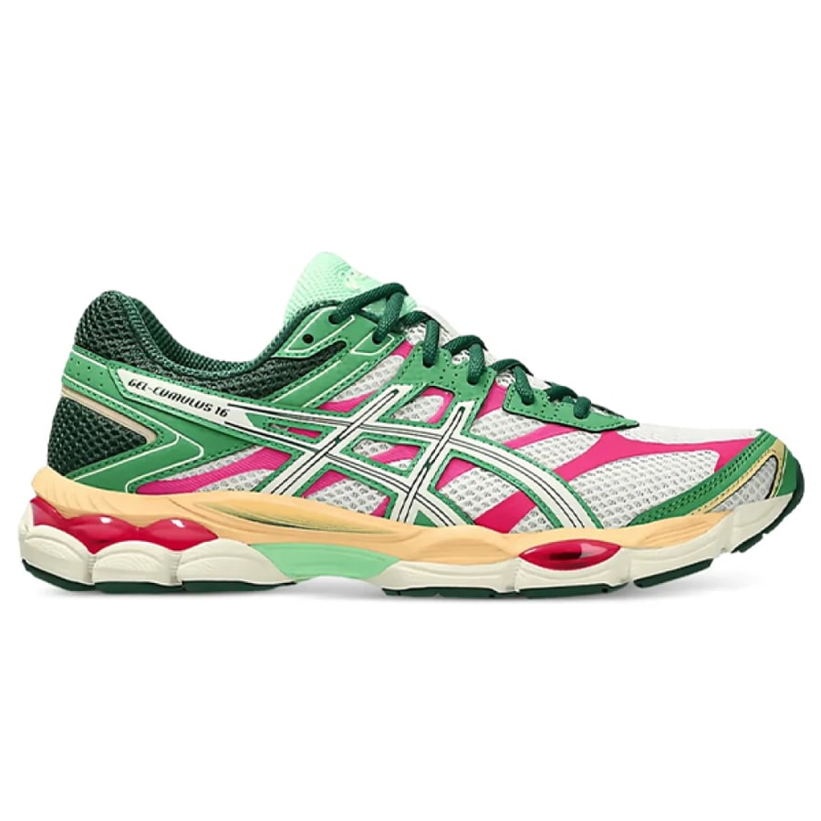 حذاء الجري Asics Gel-Cumulus 16 بألوان خضراء ووردية زاهية