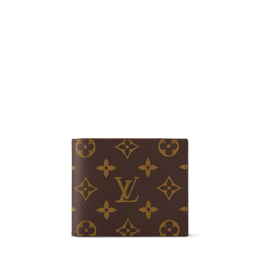 محفظه LV رجالية كبيرة بنقشة مونوغرام بني