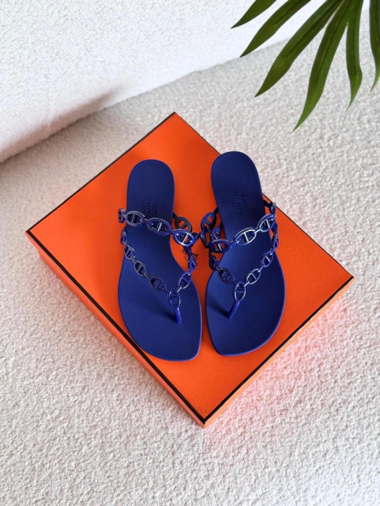 Hermes Island Women's Summer Slipper Sandal in Navy Blue