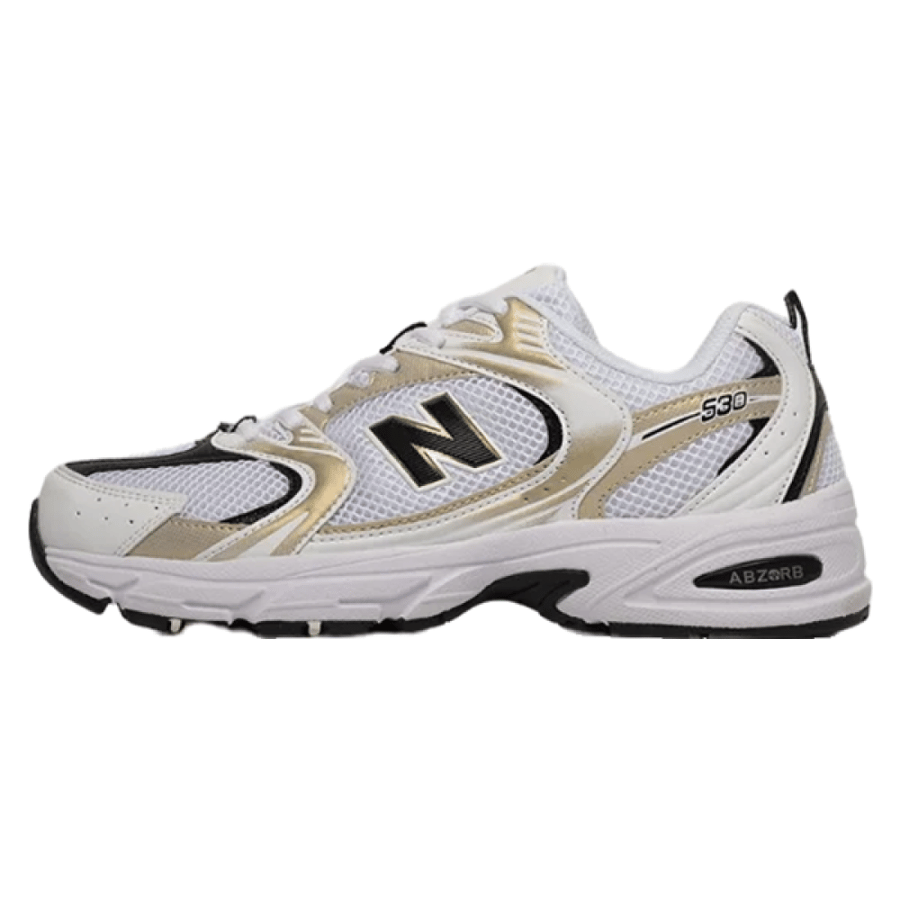 New Balance 530 Mesh Running Sneakers White Black Gold