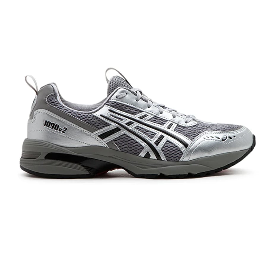 شوز  Asics جل 1090 v2 فضي معدني أسود رياضي للجنسين
