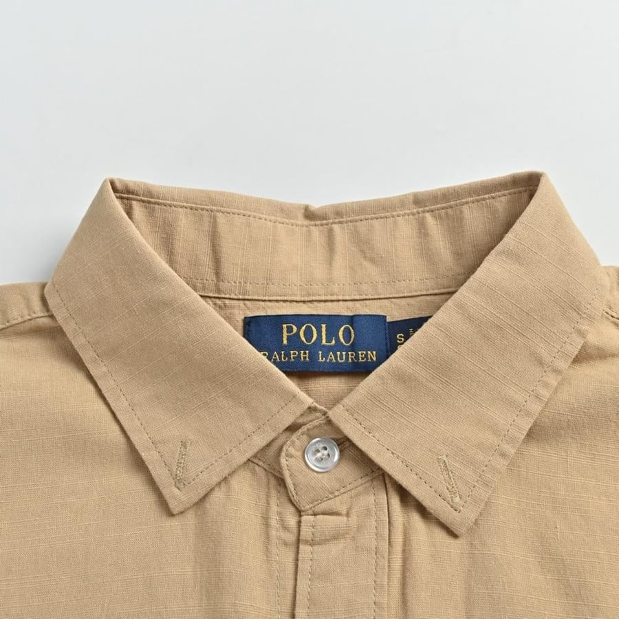 قميص POLO رجالي بأكمام طويلة بلون اصفر أنيق بشعار الماركة