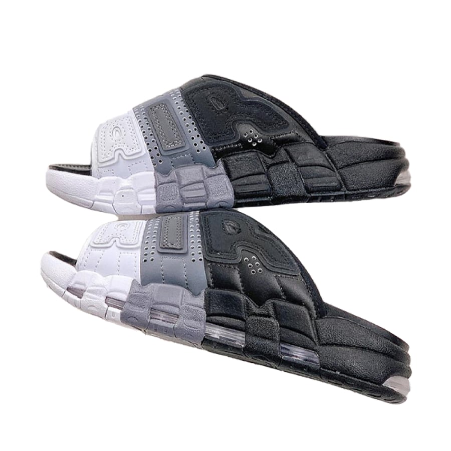 Nike Air More Uptempo Unisex Slipper Black Gray White