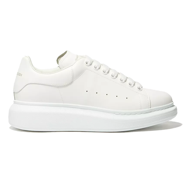 Alexander Mcqueen White Oversized Leather Sneakers with Chunky Sole