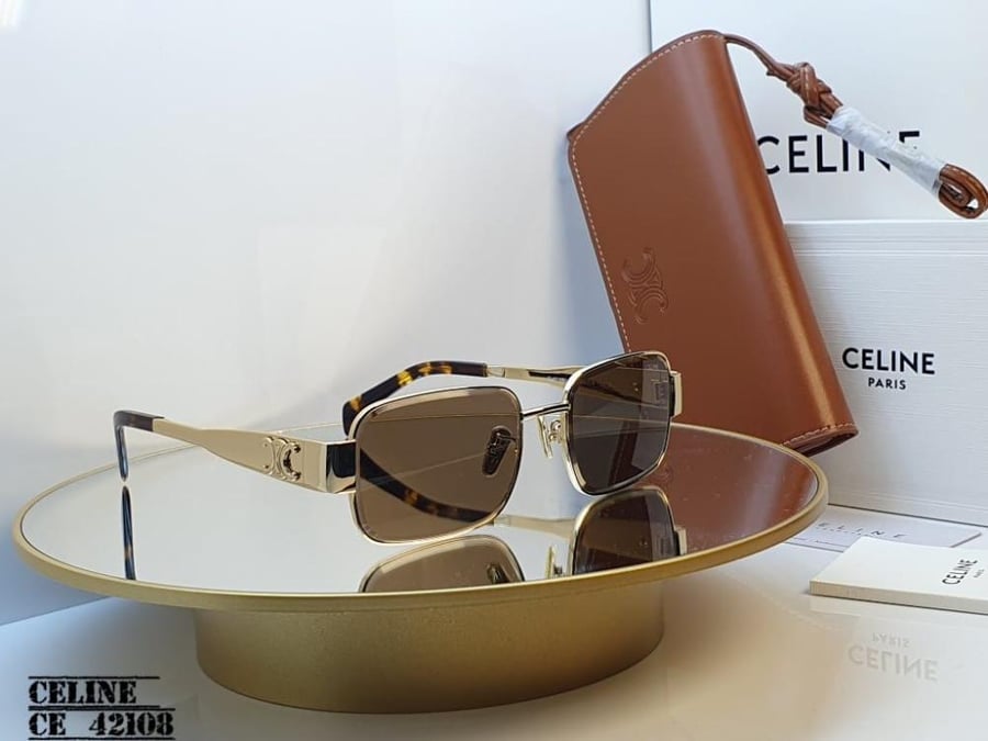 Celine Women's Rectangular Brown Sunglasses