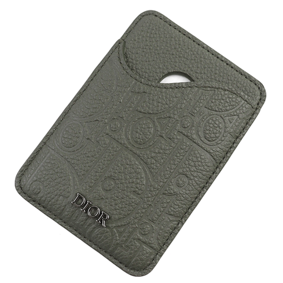 Dior Saddle Mini Card Holder in Olive Green Monogram Leather