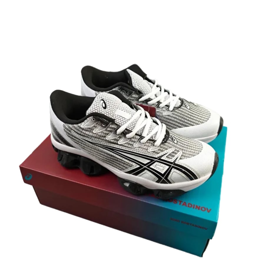 ASICS Gel Quantum Running Shoes, White with Black Stripes