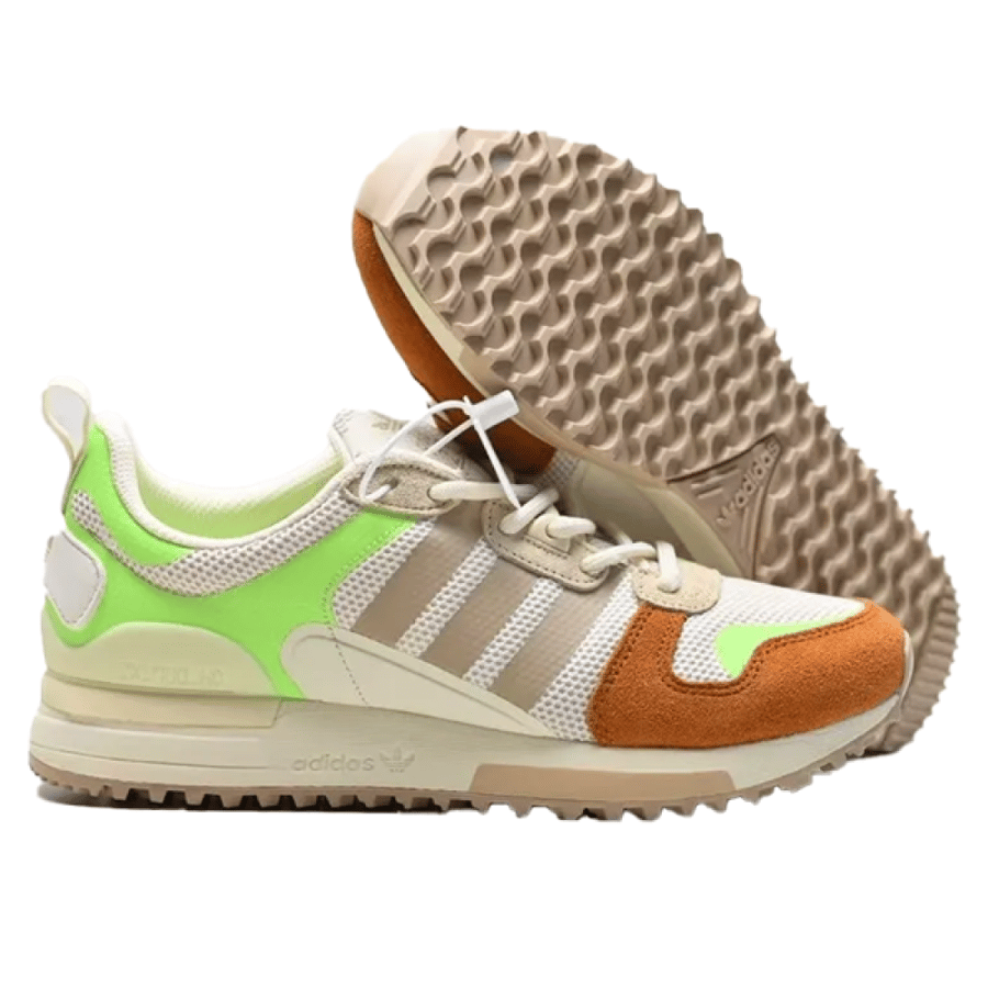 حذاء اديداس ZX 700 رجالي رياضي لون بيج عسلي واخضر