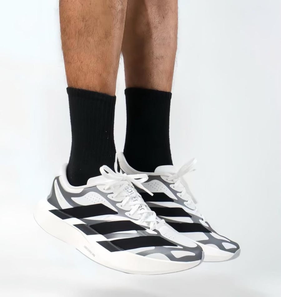 حذاء أديداس Adizero EVO SL EXO بتصمم مموه أبيض واسود