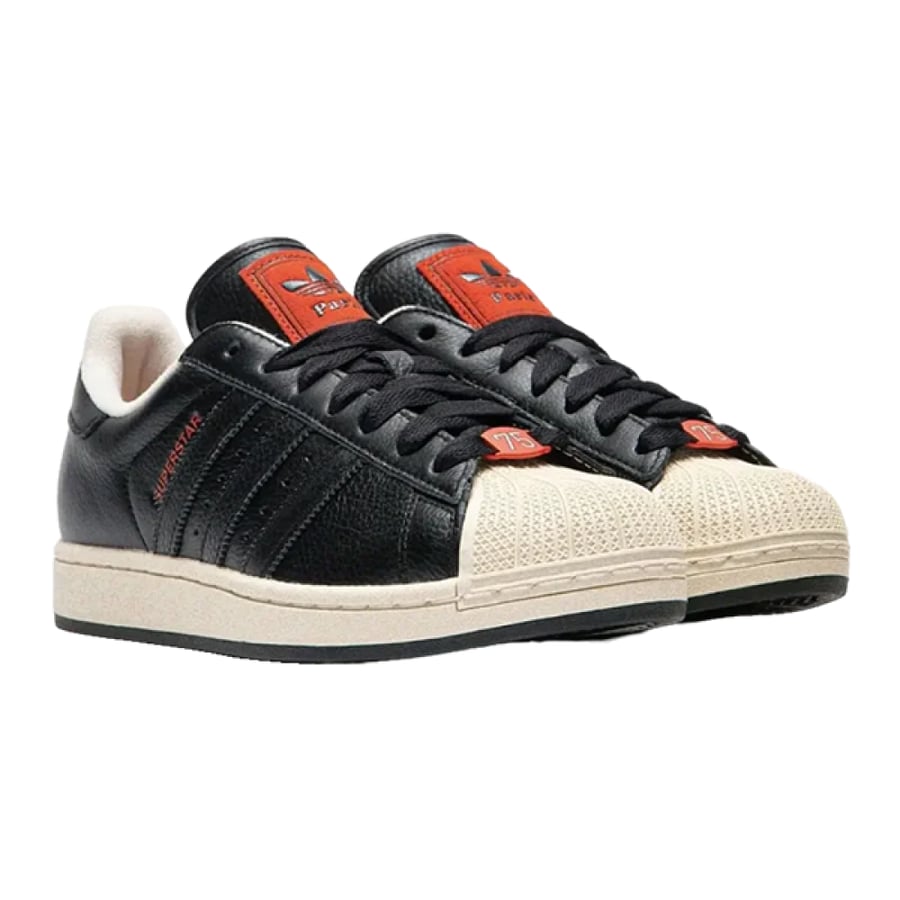 Adidas Superstar shoes in basic black and cream