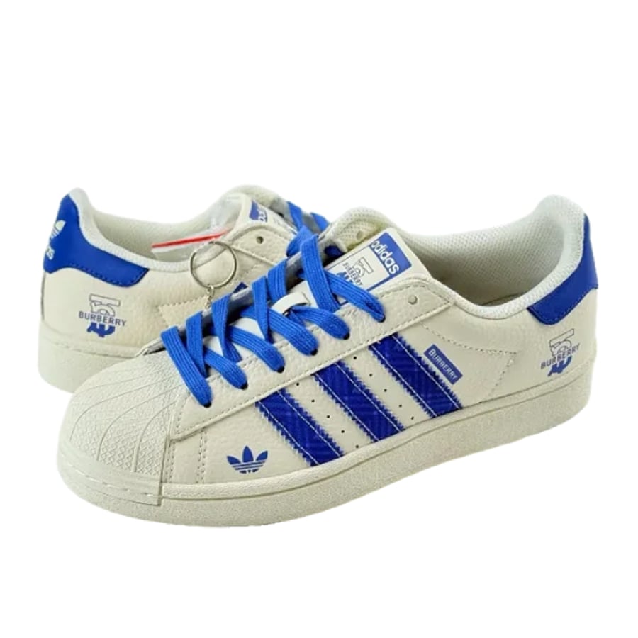 حذاء Adidas سوبرستار × بربري للجنسين أبيض ونيفي