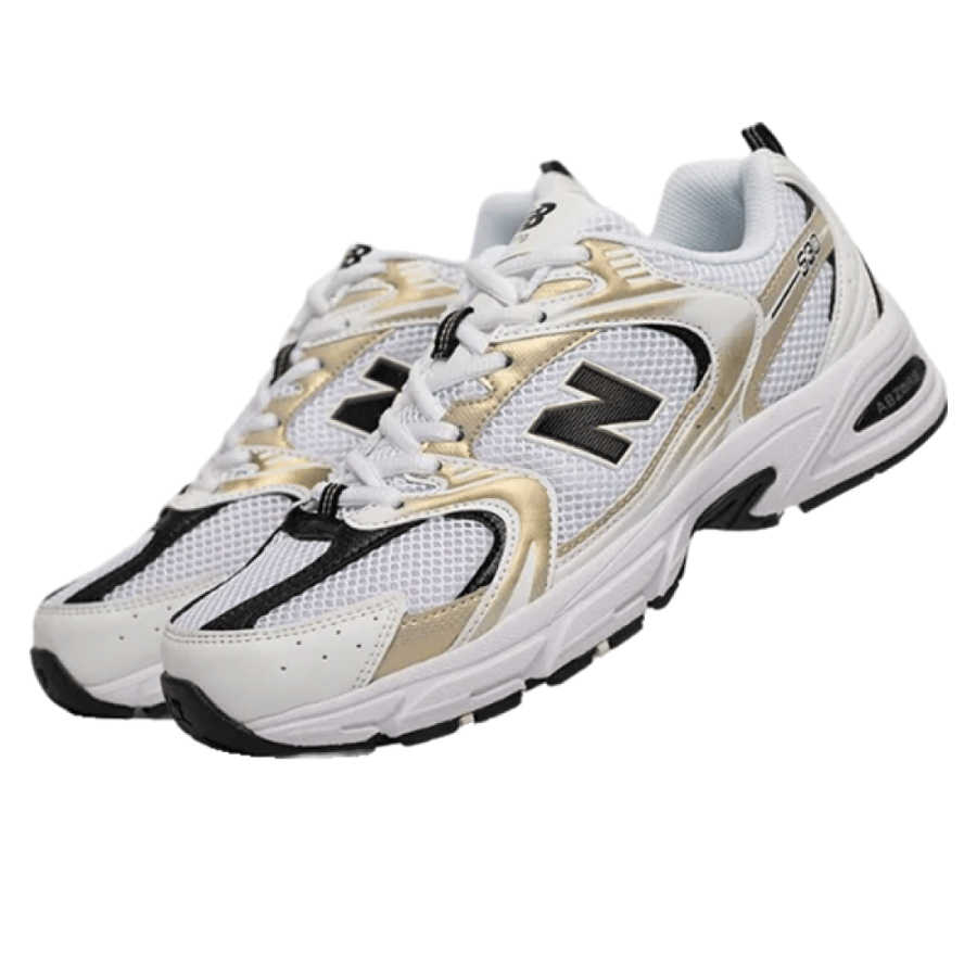 New Balance 530 Mesh Running Sneakers White Black Gold