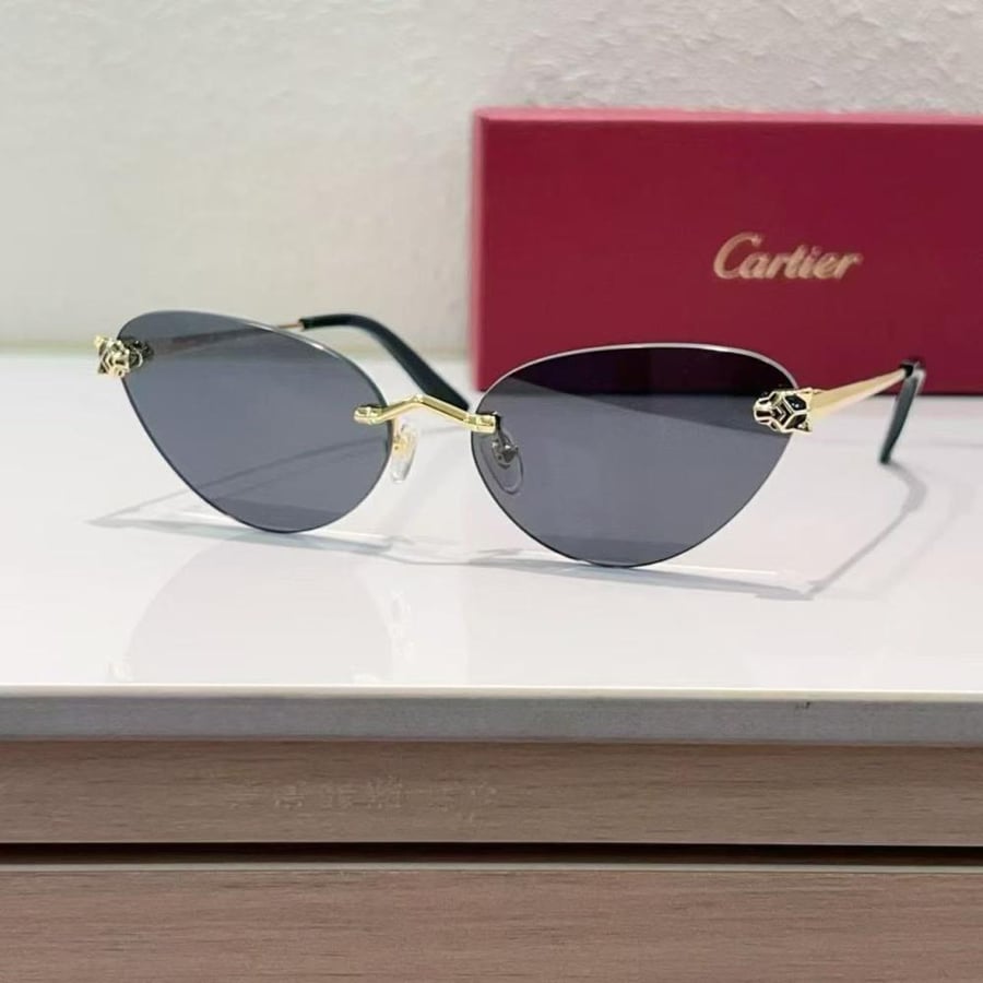 نظاره CARTIER شمسية بانثير بعدسات سوداء بدون إطار