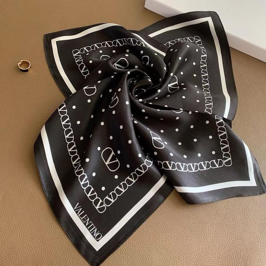 Valentino Women's Black Polka Dot Scarf