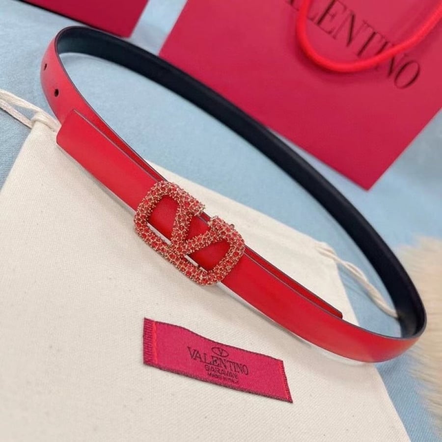 حزام أحمر فالنتينو  2cm