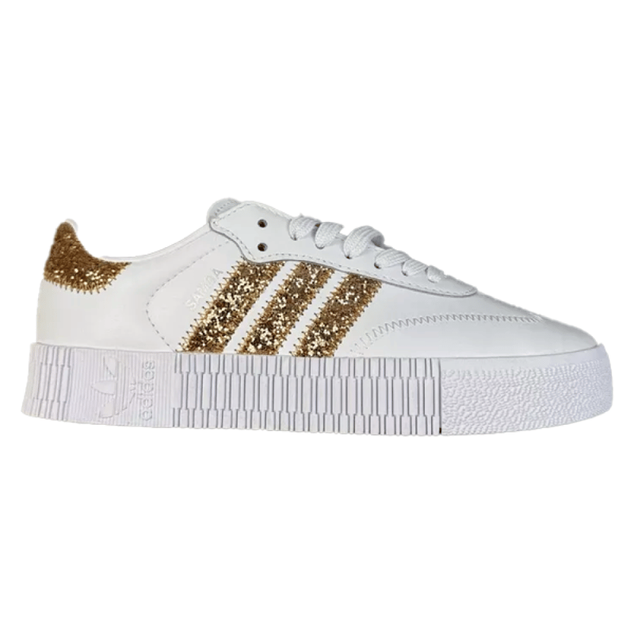 Adidas Samba Women's Sneakers White with Gold Glitter