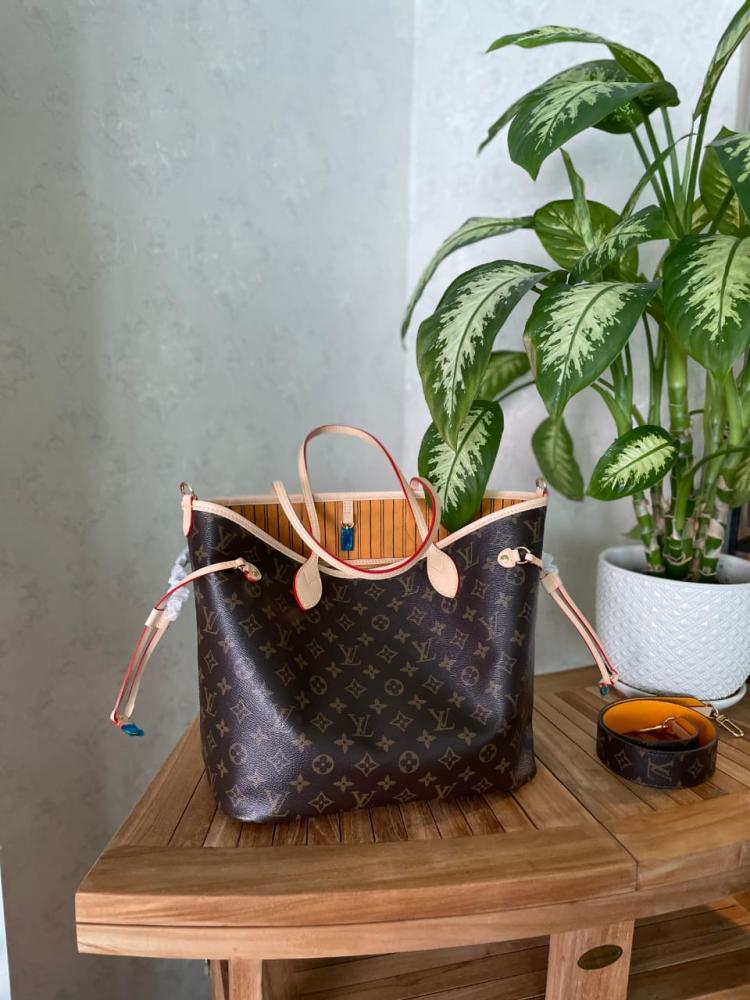 Louis Vuitton Monogram Leather Luxury Bag, Beige Brown