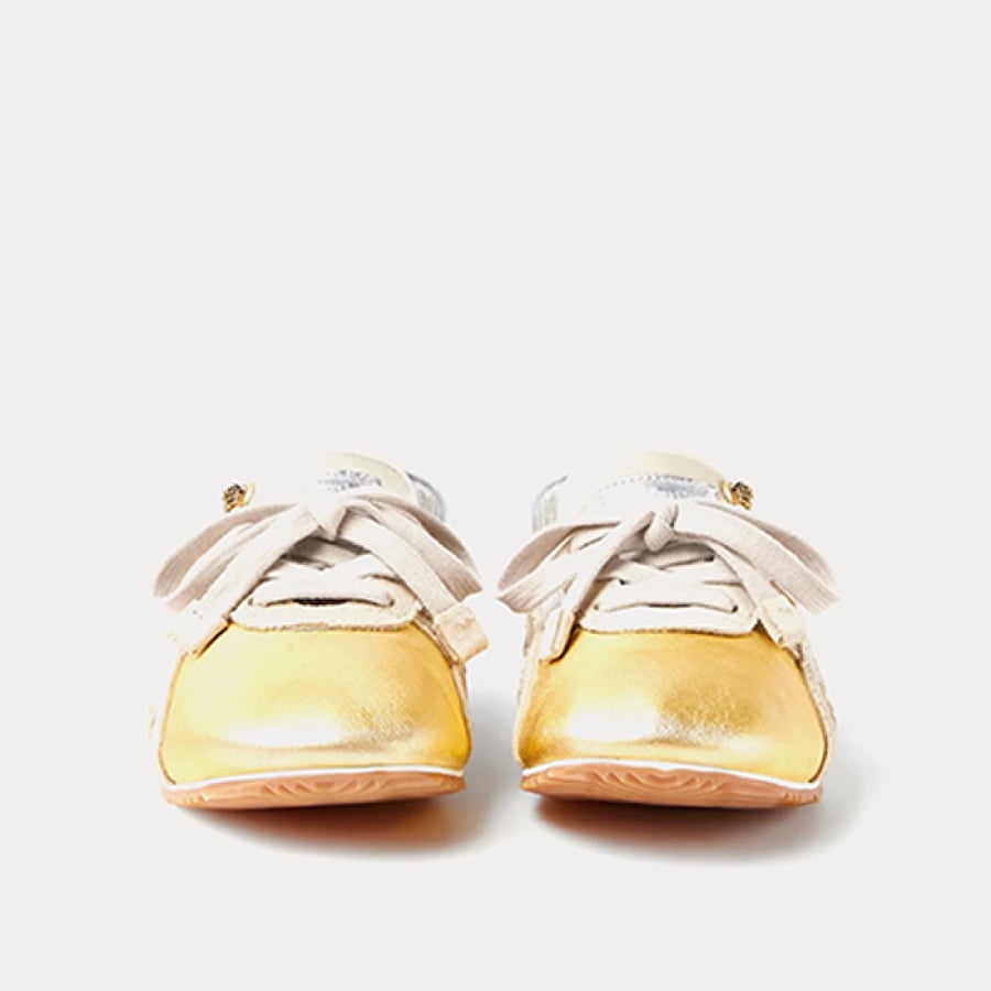 حذاء VERSACE x Onitsuka Tiger تايشي ساكورا سيلفر جولد
