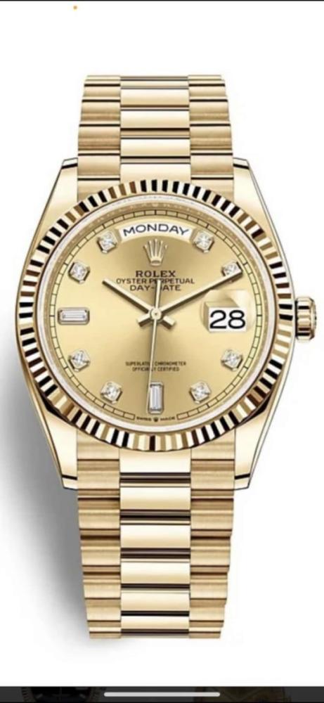 ساعة ذهبية اللون فاخرة Rolex Day-Date