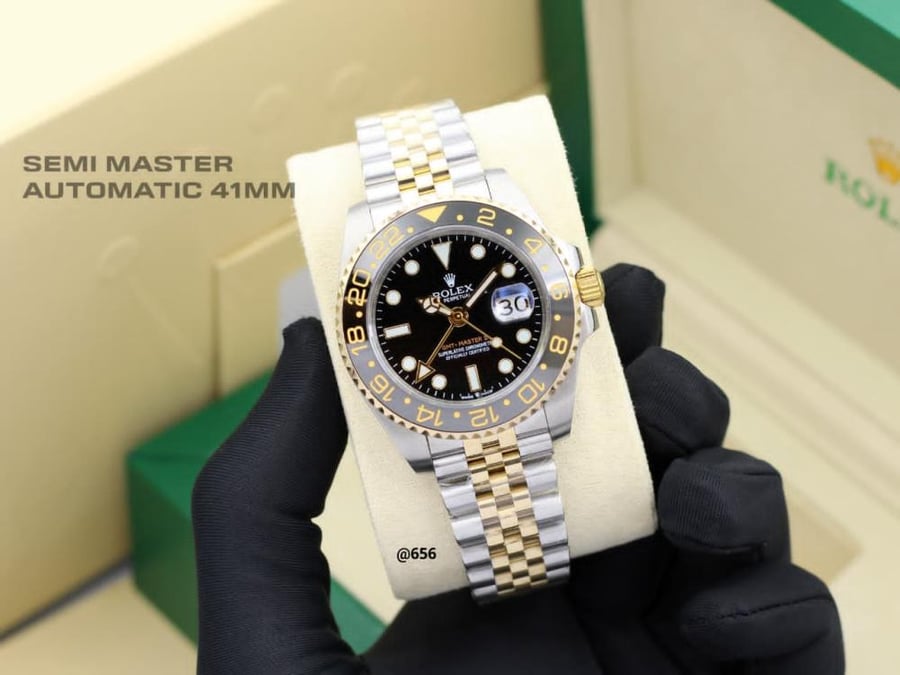 Rolex Men's GMT-Master II Wristwatch, Silver and Gold