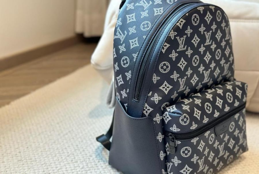 Louis Vuitton Monogram Black White Leather Backpack