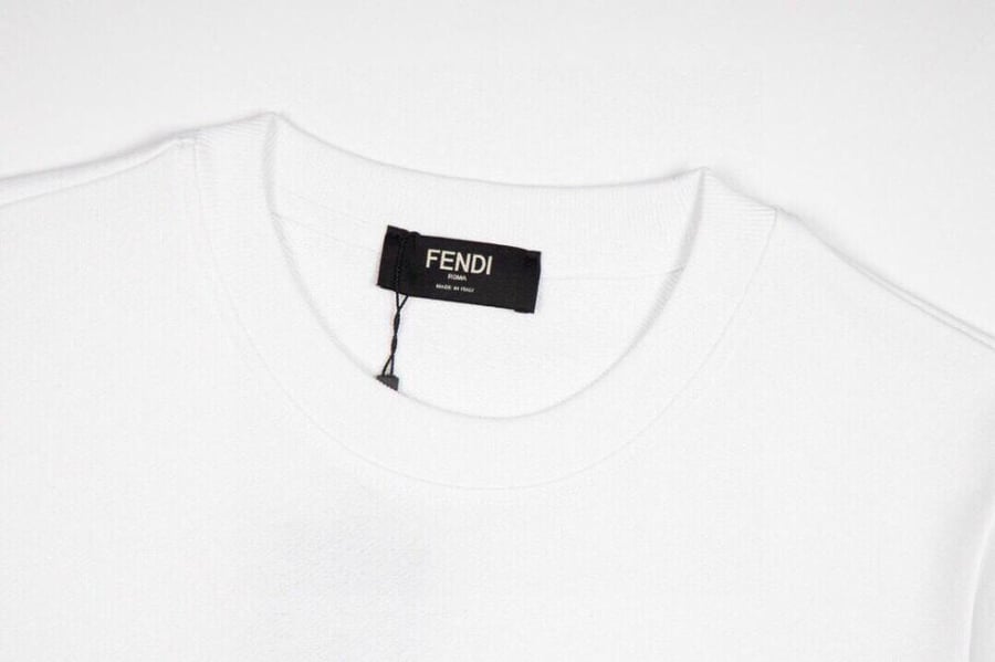 Fendi men's white sweatshirt with FF logo bear print