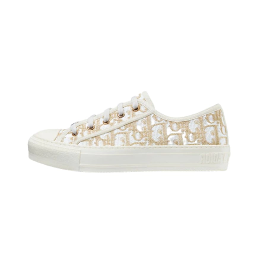 WALK'N'DIOR SNEAKER Gold-Tone Dior Oblique Cotton with Metallic Thread Embroidery