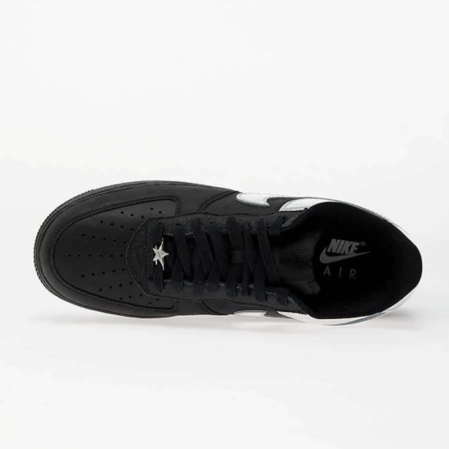 Nike Air Force 1 Low Unisex Walking Shoe - Black and Metallic Silver