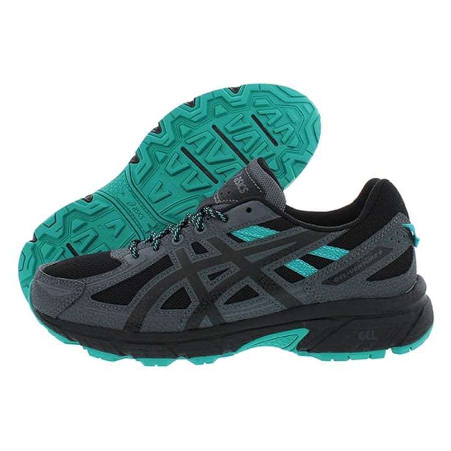 Unisex Skez Gel Venture 6 Running Sneakers - Black and Green