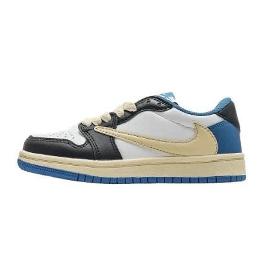 Nike Air Jordan 1 x Travis Scott Boys' Shoes Black White Blue