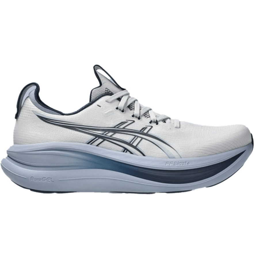 ASICS GEL Nimbus28 Running Shoes, White with Navy Blue Accents
