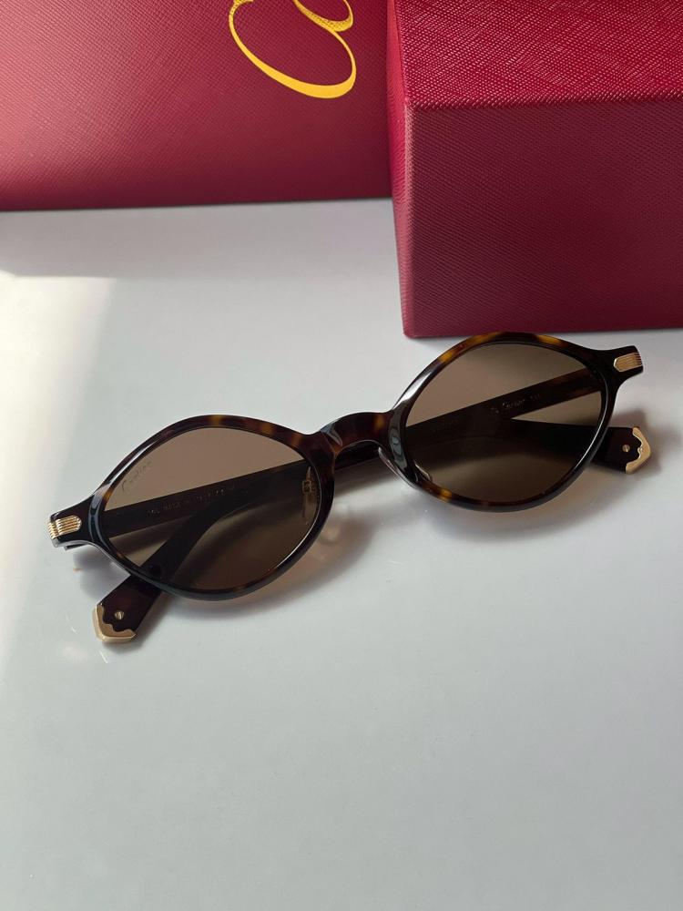 نظارات شمس دائرية كارتييه CT0540S بلون بني