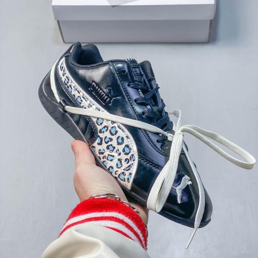 حذاء بوما PUMA Speedcat × ROSÉ أسود بنقشة النمر