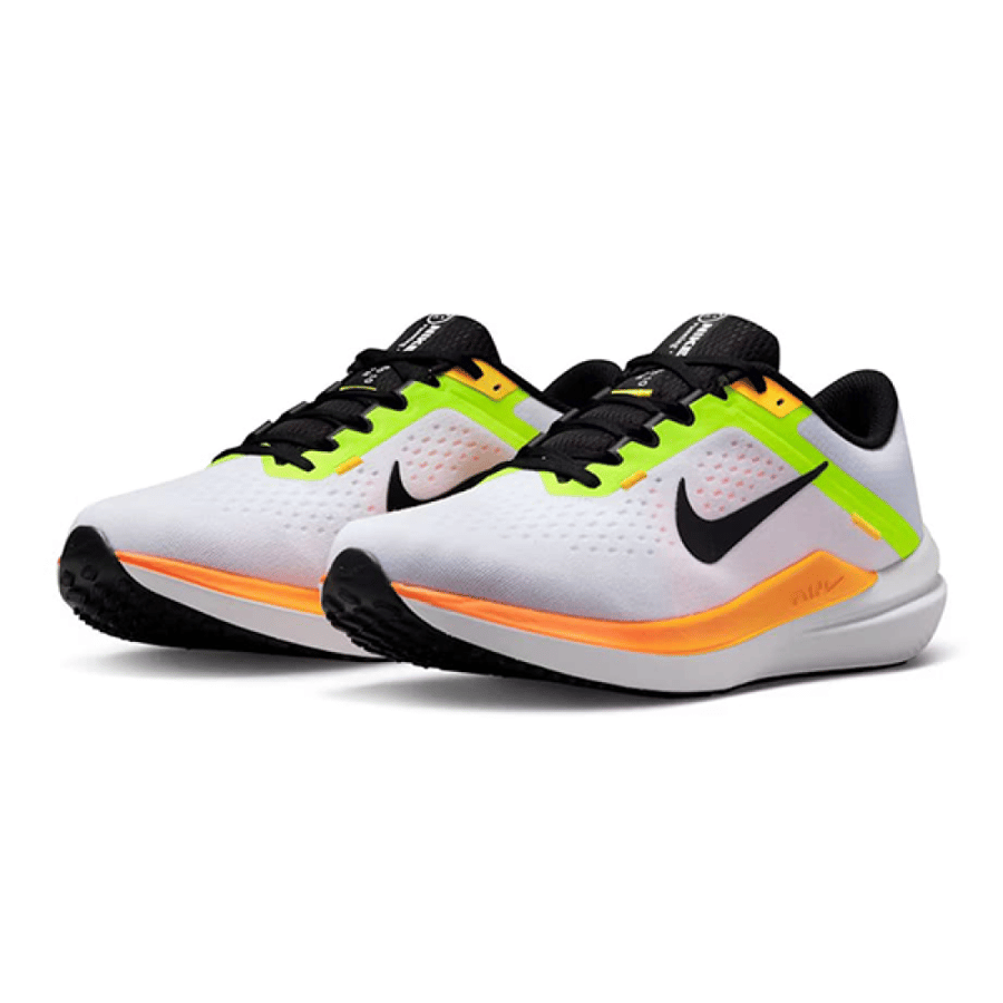 Nike winflo10 sports shoes, white orange neon
